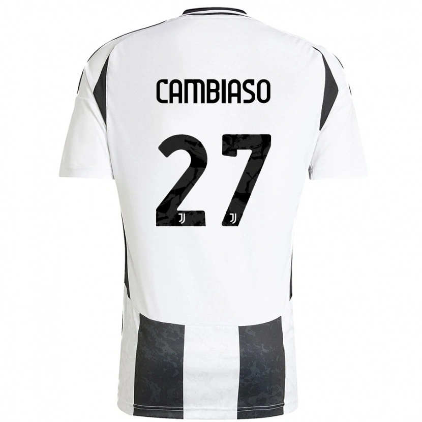 Danxen Kinder Andrea Cambiaso #27 Weiß Schwarz Heimtrikot Trikot 2024/25 T-Shirt Schweiz