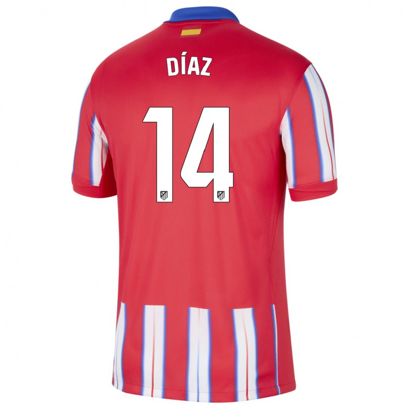 Danxen Kinder Javier Díaz #14 Rot Weiß Blau Heimtrikot Trikot 2024/25 T-Shirt Schweiz