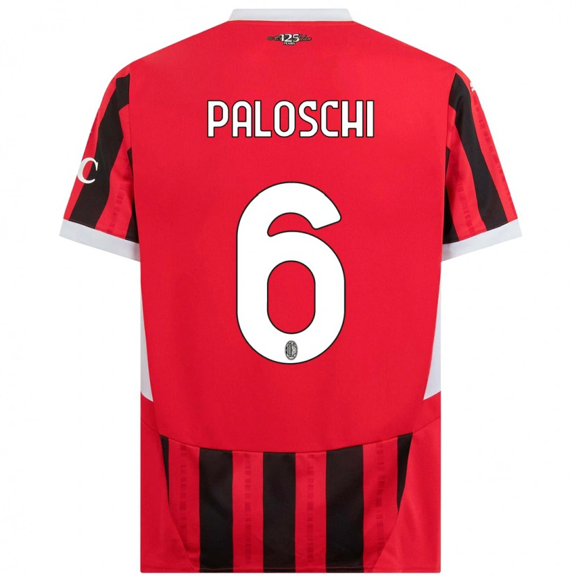 Danxen Kinder Dorian Paloschi #6 Rot Schwarz Heimtrikot Trikot 2024/25 T-Shirt Schweiz