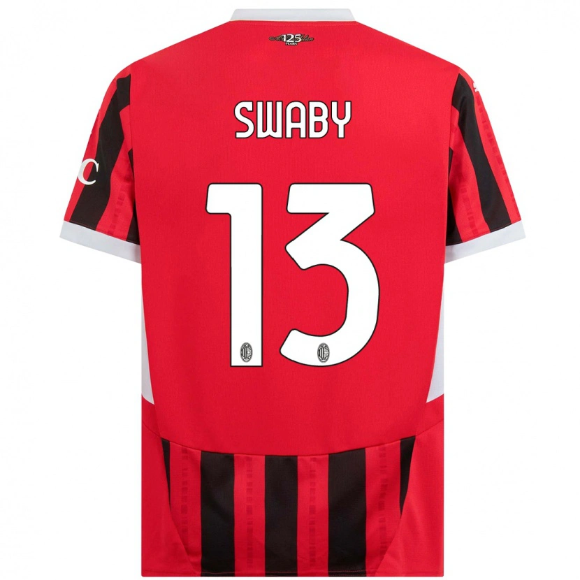 Danxen Kinder Allyson Swaby #13 Rot Schwarz Heimtrikot Trikot 2024/25 T-Shirt Schweiz