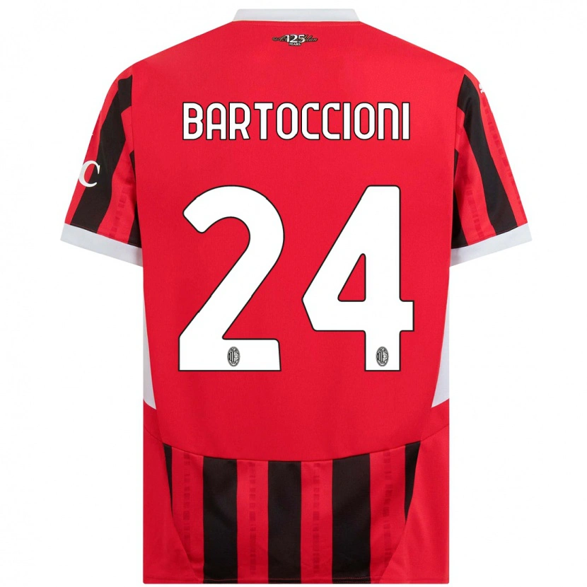 Danxen Kinder Andrea Bartoccioni #24 Rot Schwarz Heimtrikot Trikot 2024/25 T-Shirt Schweiz