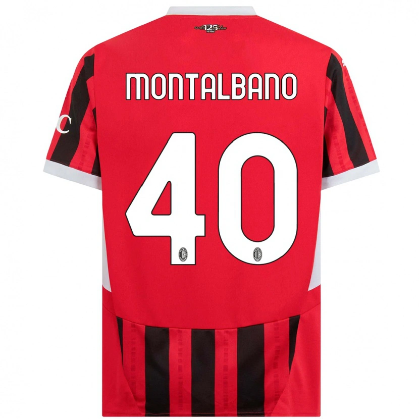 Danxen Kinder Nicolo Montalbano #40 Rot Schwarz Heimtrikot Trikot 2024/25 T-Shirt Schweiz