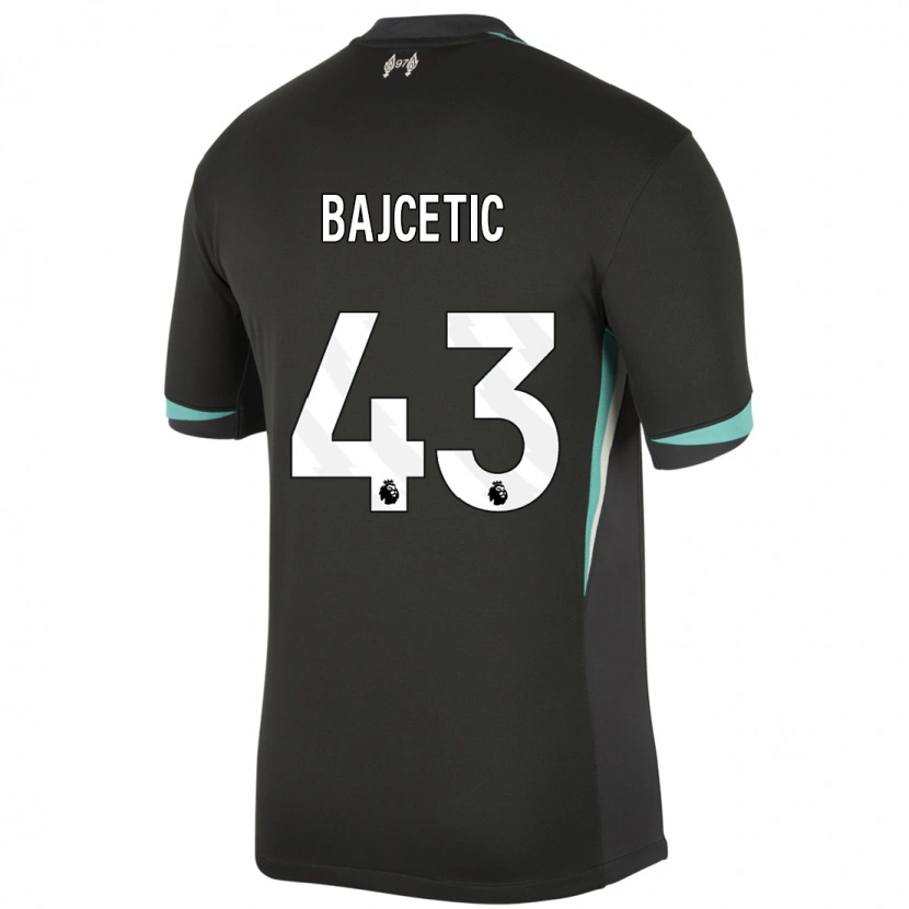 Danxen Kinder Stefan Bajcetic #43 Schwarz Anthrazitweiß Auswärtstrikot Trikot 2024/25 T-Shirt Schweiz