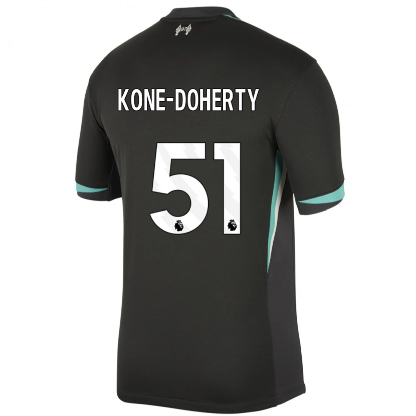 Danxen Kinder Trent Kone-Doherty #51 Schwarz Anthrazitweiß Auswärtstrikot Trikot 2024/25 T-Shirt Schweiz