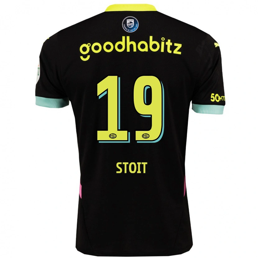 Danxen Kinder Fleur Stoit #19 Schwarz Gelb Auswärtstrikot Trikot 2024/25 T-Shirt Schweiz