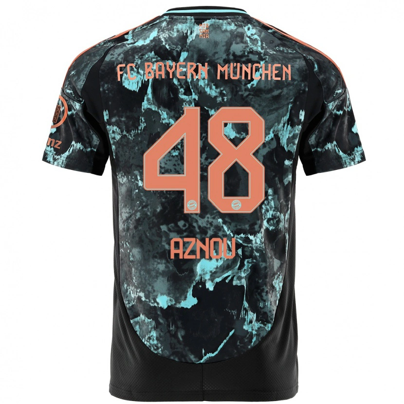 Danxen Kinder Adam Aznou #48 Schwarz Auswärtstrikot Trikot 2024/25 T-Shirt Schweiz