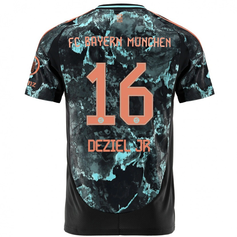 Danxen Kinder Robert Deziel Jr #16 Schwarz Auswärtstrikot Trikot 2024/25 T-Shirt Schweiz