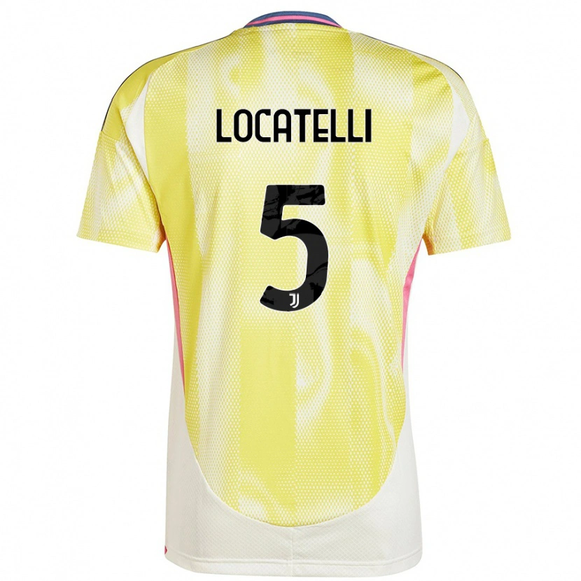 Danxen Kinder Manuel Locatelli #5 Solargelb Auswärtstrikot Trikot 2024/25 T-Shirt Schweiz