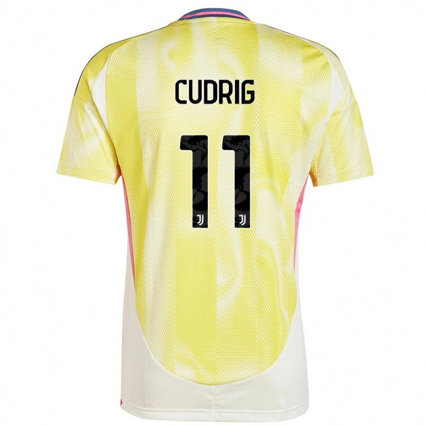 Danxen Kinder Nicolò Cudrig #11 Solargelb Auswärtstrikot Trikot 2024/25 T-Shirt Schweiz