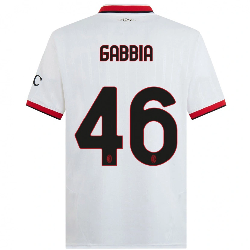 Danxen Kinder Matteo Gabbia #46 Weiß Schwarz Rot Auswärtstrikot Trikot 2024/25 T-Shirt Schweiz