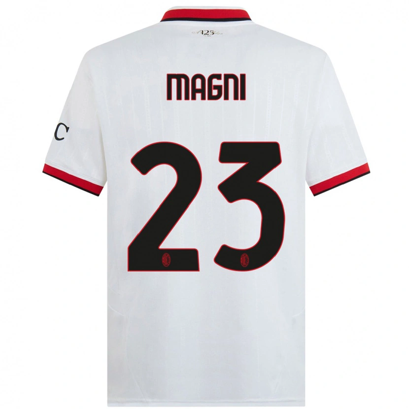 Danxen Kinder Vittorio Magni #23 Weiß Schwarz Rot Auswärtstrikot Trikot 2024/25 T-Shirt Schweiz
