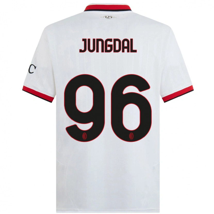 Danxen Kinder Andreas Jungdal #96 Weiß Schwarz Rot Auswärtstrikot Trikot 2024/25 T-Shirt Schweiz