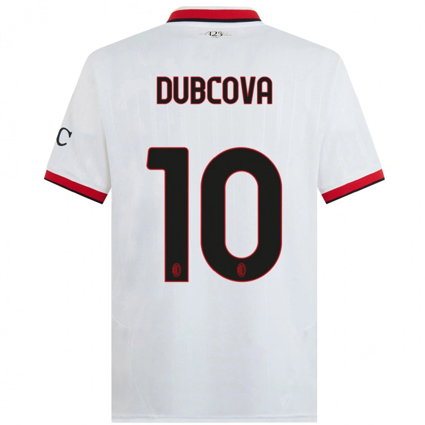 Danxen Kinder Kamila Dubcova #10 Weiß Schwarz Rot Auswärtstrikot Trikot 2024/25 T-Shirt Schweiz