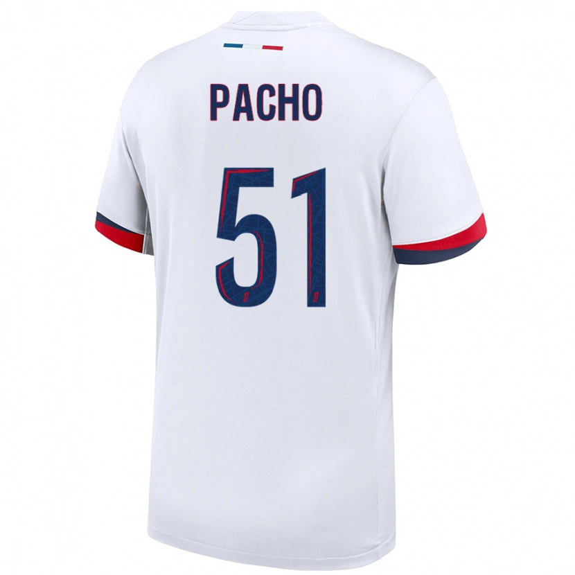 Danxen Kinder Willian Pacho #51 Weiß Blau Rot Auswärtstrikot Trikot 2024/25 T-Shirt Schweiz