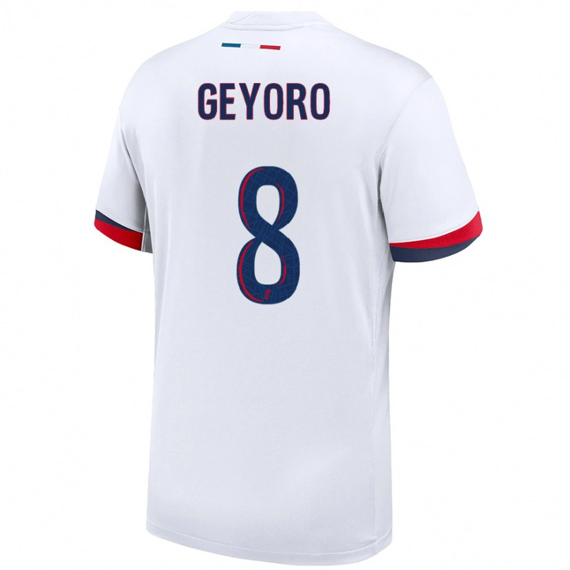 Danxen Kinder Grace Geyoro #8 Weiß Blau Rot Auswärtstrikot Trikot 2024/25 T-Shirt Schweiz