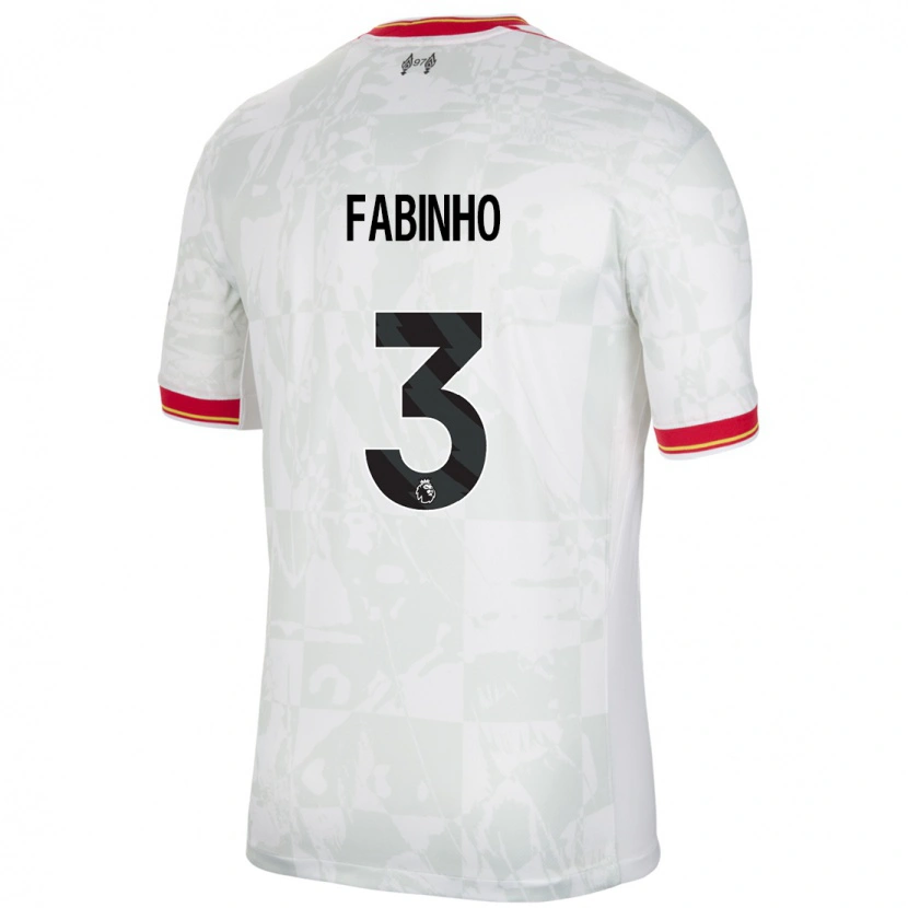 Danxen Kinder Fabinho #3 Weiß Rot Schwarz Ausweichtrikot Trikot 2024/25 T-Shirt Schweiz