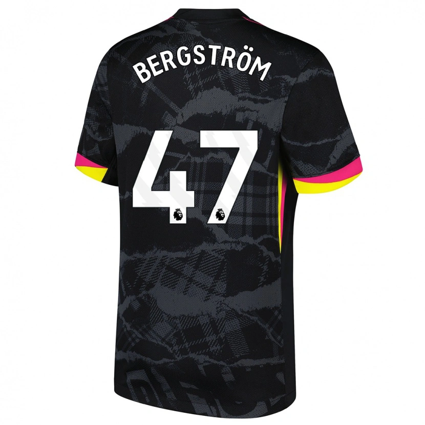 Danxen Kinder Lucas Bergström #47 Schwarz Rosa Ausweichtrikot Trikot 2024/25 T-Shirt Schweiz