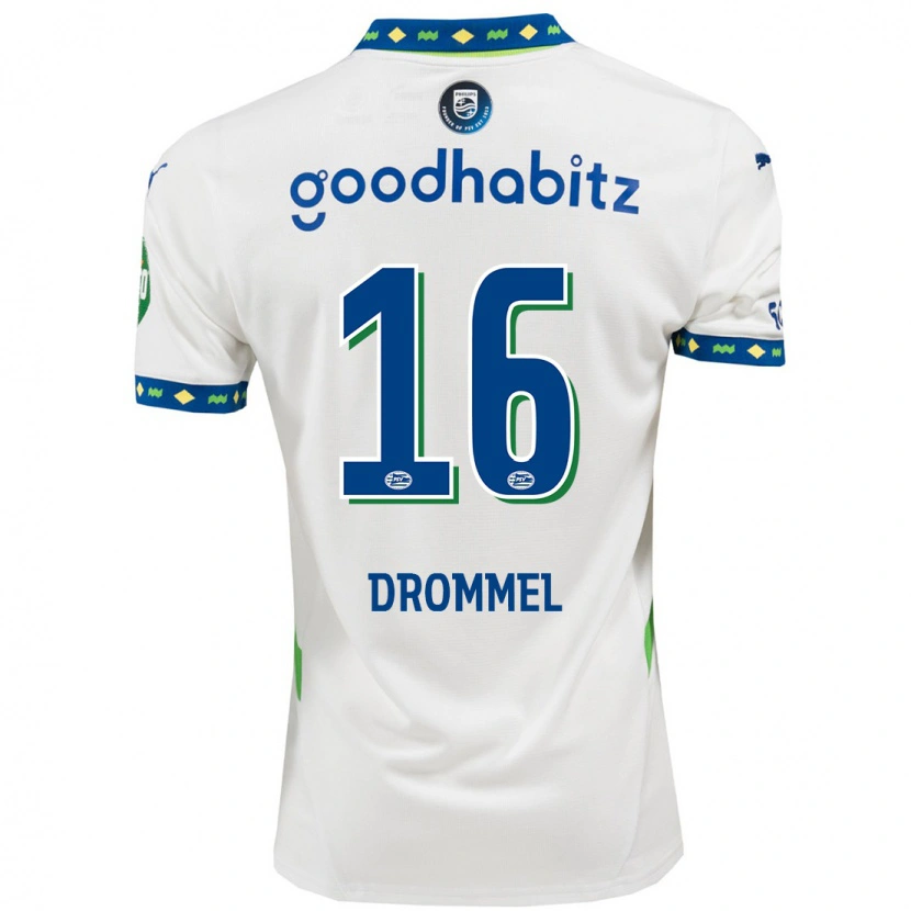 Danxen Kinder Joël Drommel #16 Weiß Dunkelblau Ausweichtrikot Trikot 2024/25 T-Shirt Schweiz