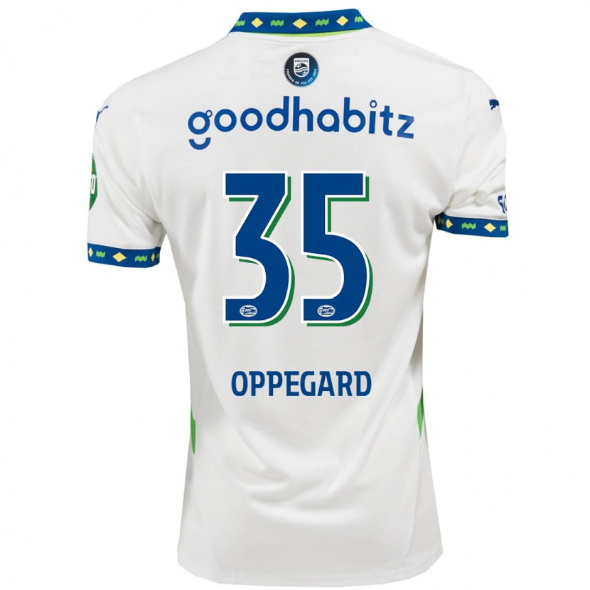 Danxen Kinder Fredrik Oppegård #35 Weiß Dunkelblau Ausweichtrikot Trikot 2024/25 T-Shirt Schweiz