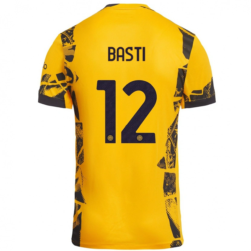 Danxen Kinder Matteo Basti #12 Gold Schwarz Ausweichtrikot Trikot 2024/25 T-Shirt Schweiz