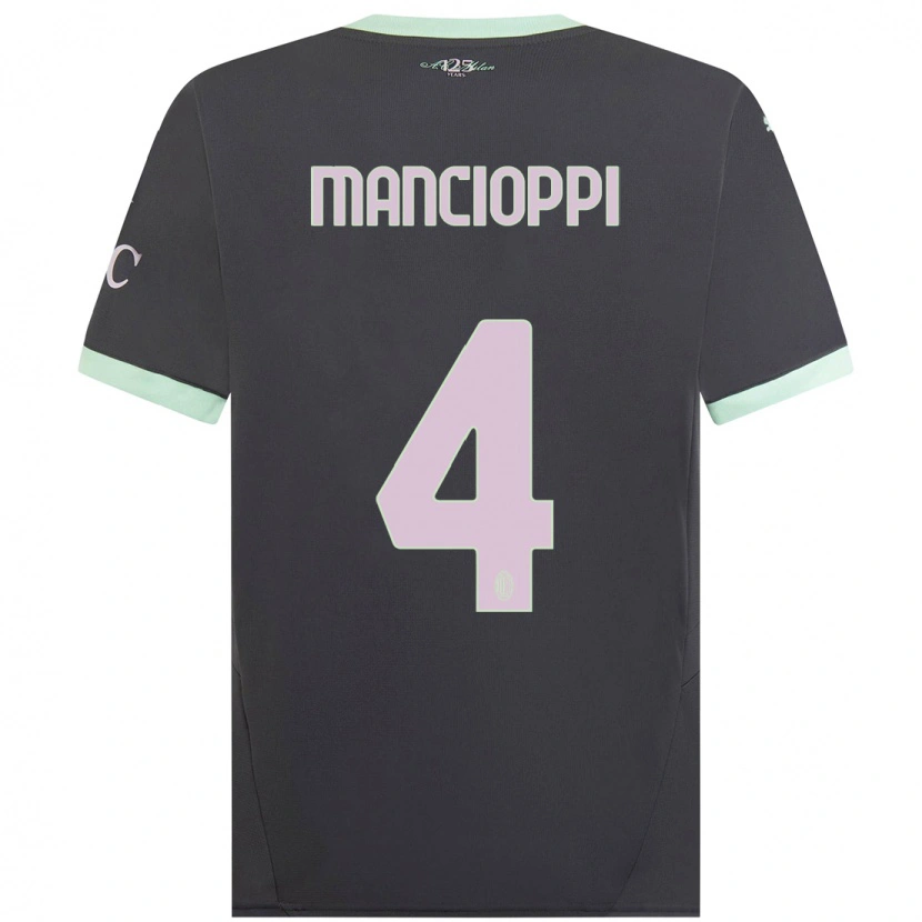 Danxen Kinder Tommaso Mancioppi #4 Grau Ausweichtrikot Trikot 2024/25 T-Shirt Schweiz