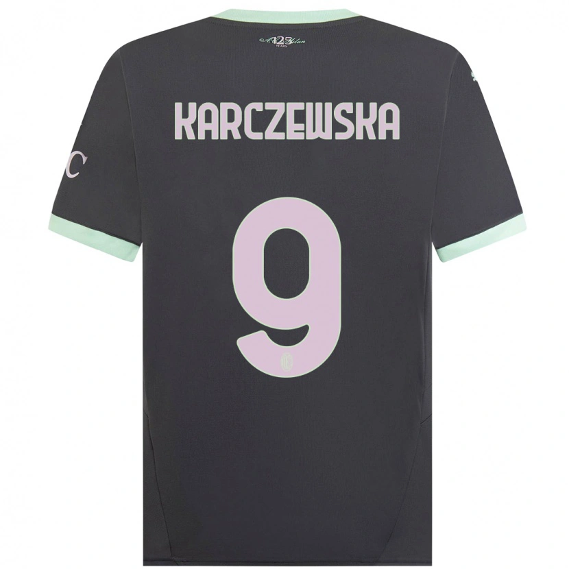 Danxen Kinder Nikola Karczewska #9 Grau Ausweichtrikot Trikot 2024/25 T-Shirt Schweiz
