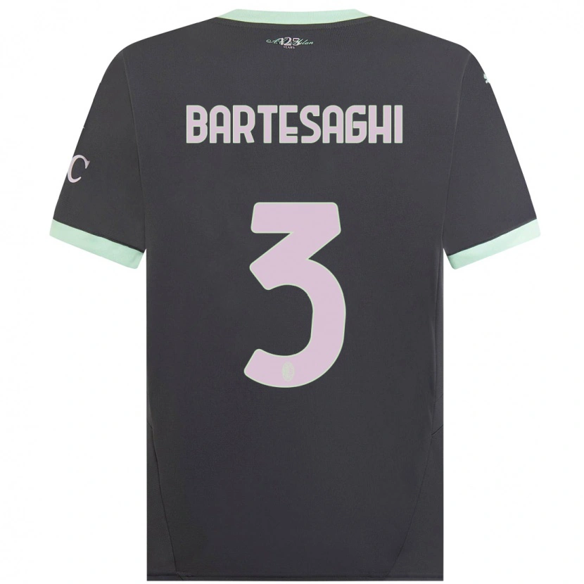 Danxen Kinder Davide Bartesaghi #3 Grau Ausweichtrikot Trikot 2024/25 T-Shirt Schweiz