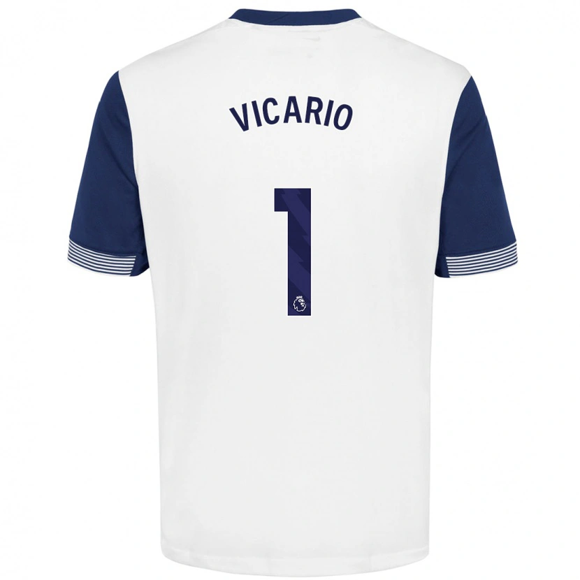 Danxen Herren Guglielmo Vicario #1 Weiß Blau Heimtrikot Trikot 2024/25 T-Shirt Schweiz