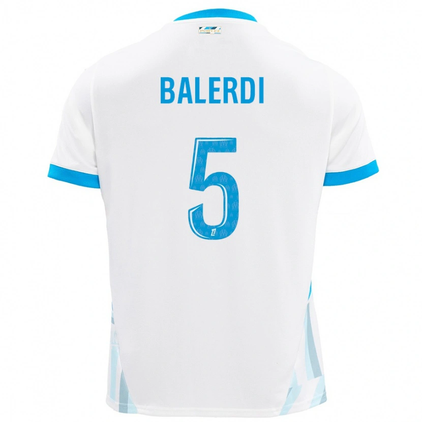 Danxen Herren Leonardo Balerdi #5 Weiß Himmelblau Heimtrikot Trikot 2024/25 T-Shirt Schweiz