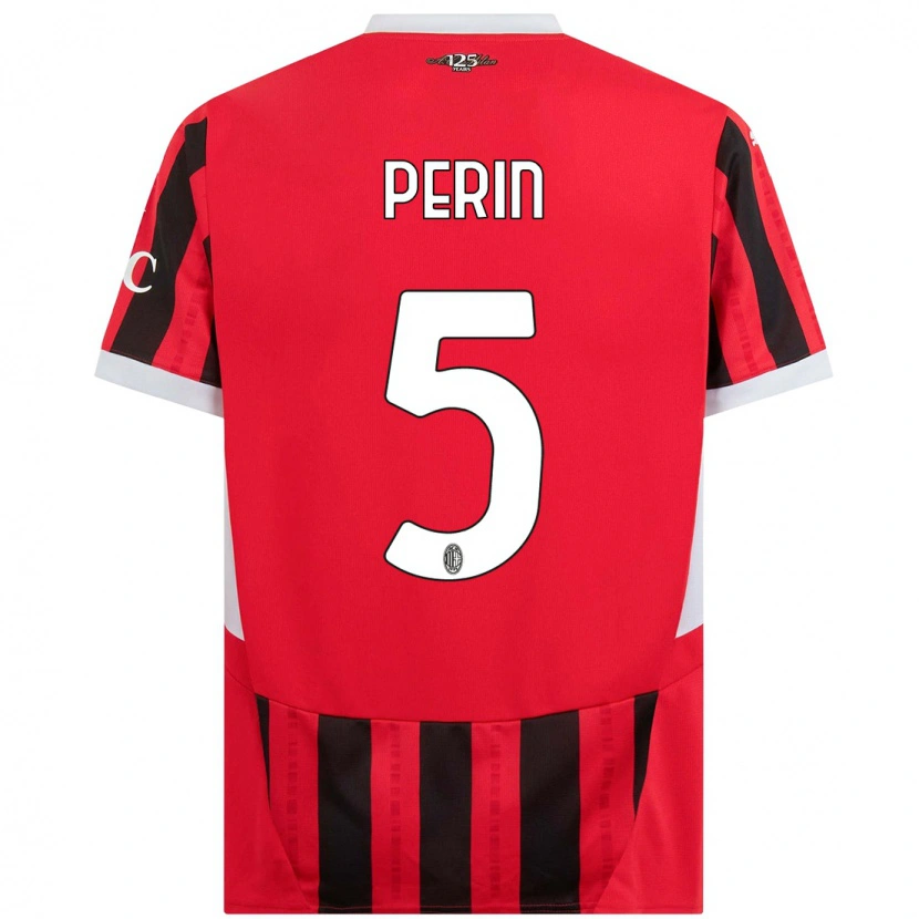 Danxen Herren Ernesto Perin #5 Rot Schwarz Heimtrikot Trikot 2024/25 T-Shirt Schweiz