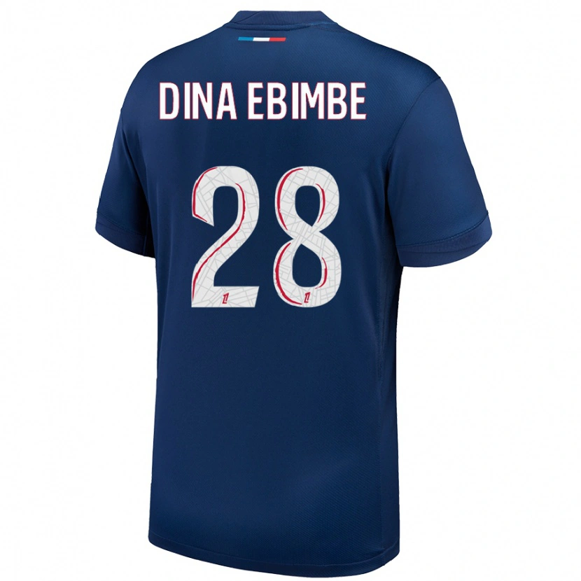 Danxen Herren Eric Junior Dina Ebimbe #28 Marineblau Weiß Heimtrikot Trikot 2024/25 T-Shirt Schweiz