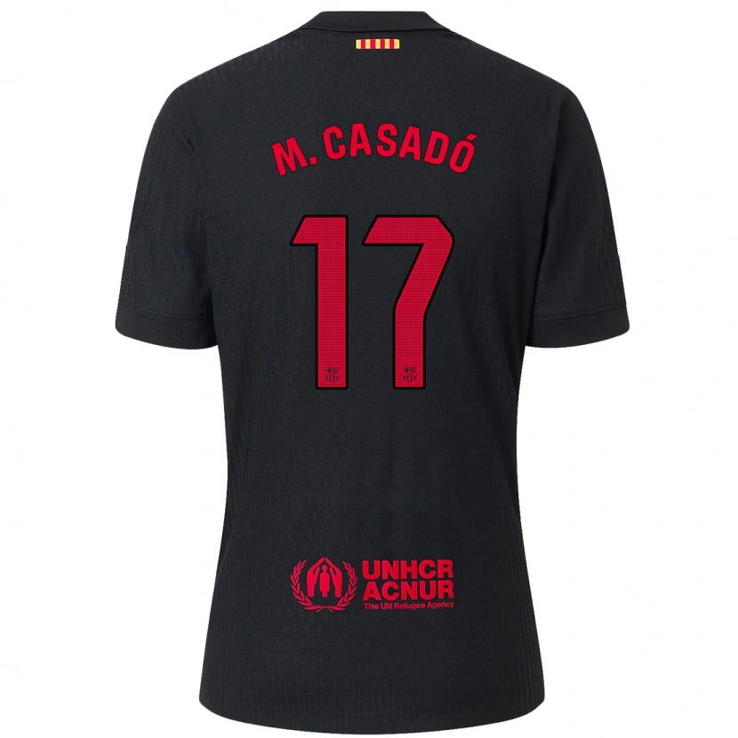 Danxen Herren Marc Casadó #17 Schwarz Rot Auswärtstrikot Trikot 2024/25 T-Shirt Schweiz