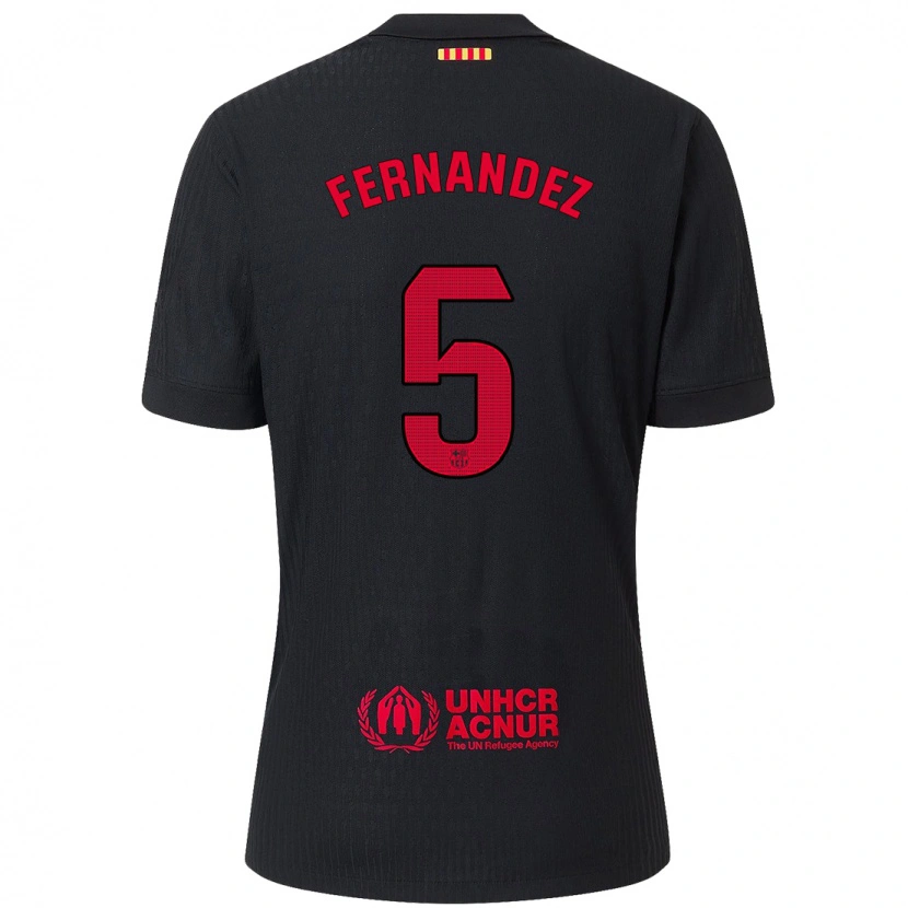 Danxen Herren Jana Fernández #5 Schwarz Rot Auswärtstrikot Trikot 2024/25 T-Shirt Schweiz