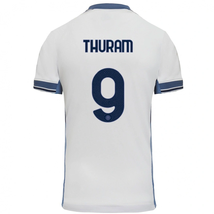 Danxen Herren Marcus Thuram #9 Weißgrau Auswärtstrikot Trikot 2024/25 T-Shirt Schweiz