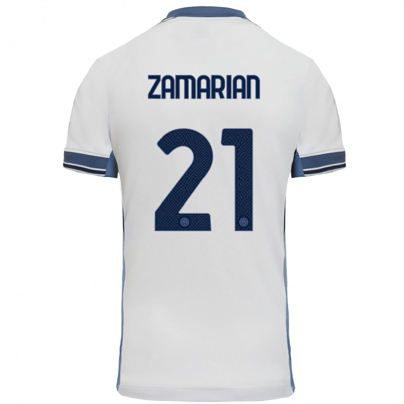Danxen Herren Matteo Zamarian #21 Weißgrau Auswärtstrikot Trikot 2024/25 T-Shirt Schweiz