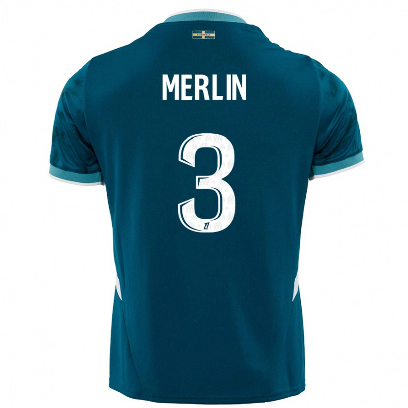 Danxen Herren Quentin Merlin #3 Türkisblau Auswärtstrikot Trikot 2024/25 T-Shirt Schweiz