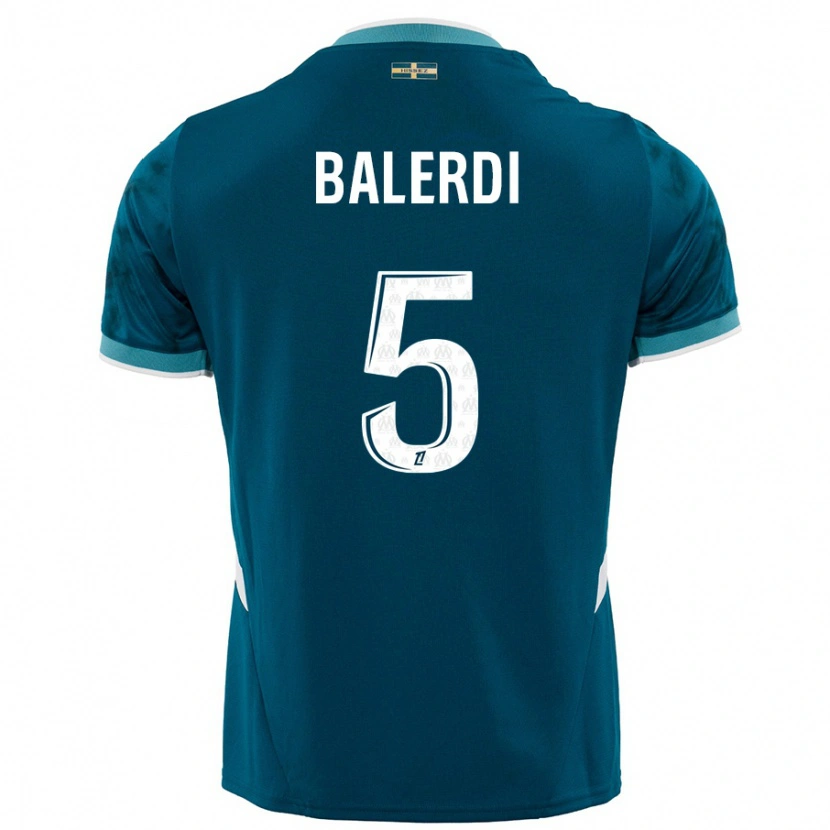 Danxen Herren Leonardo Balerdi #5 Türkisblau Auswärtstrikot Trikot 2024/25 T-Shirt Schweiz