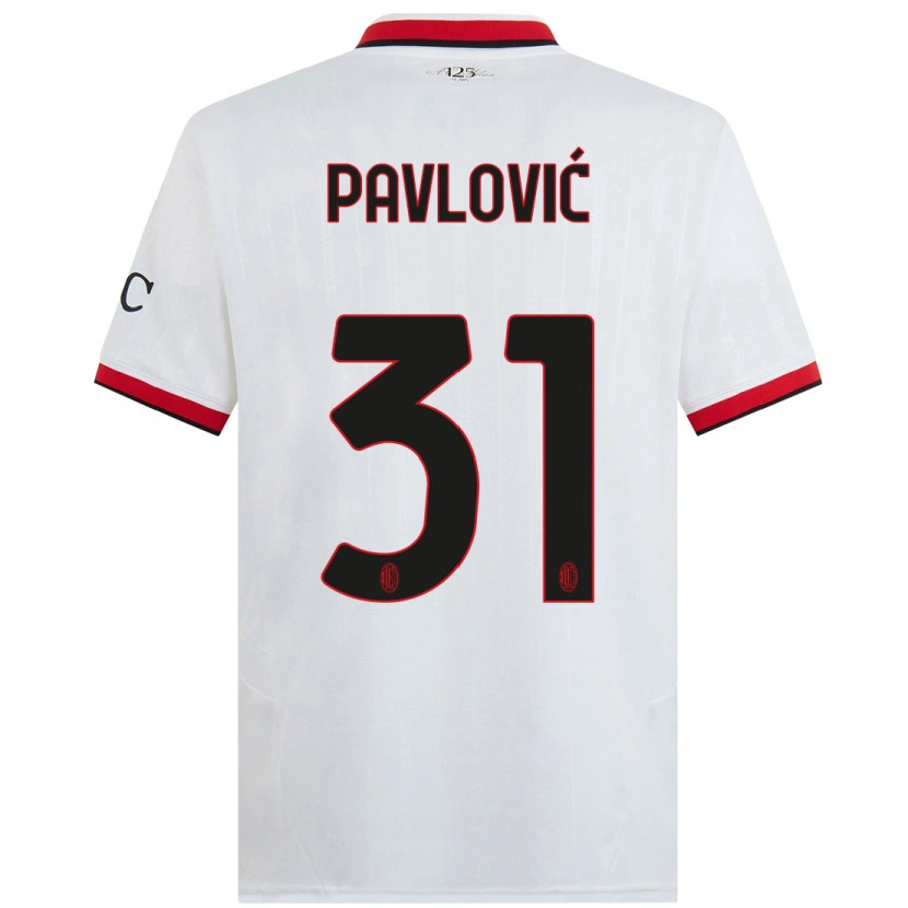 Danxen Herren Strahinja Pavlović #31 Weiß Schwarz Rot Auswärtstrikot Trikot 2024/25 T-Shirt Schweiz