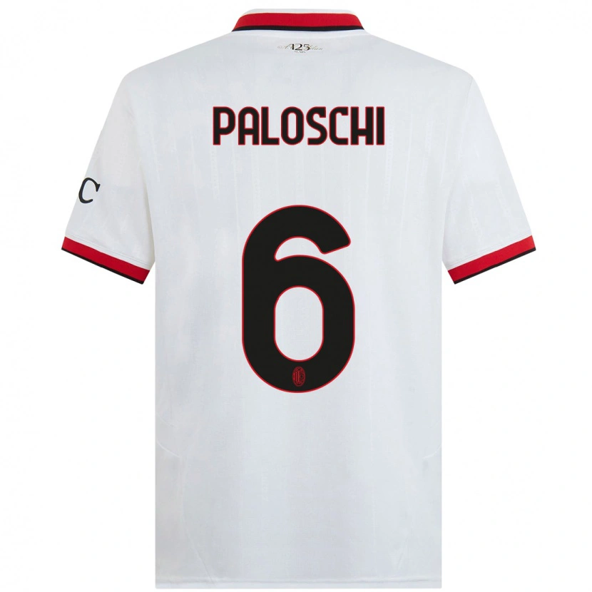 Danxen Herren Dorian Paloschi #6 Weiß Schwarz Rot Auswärtstrikot Trikot 2024/25 T-Shirt Schweiz