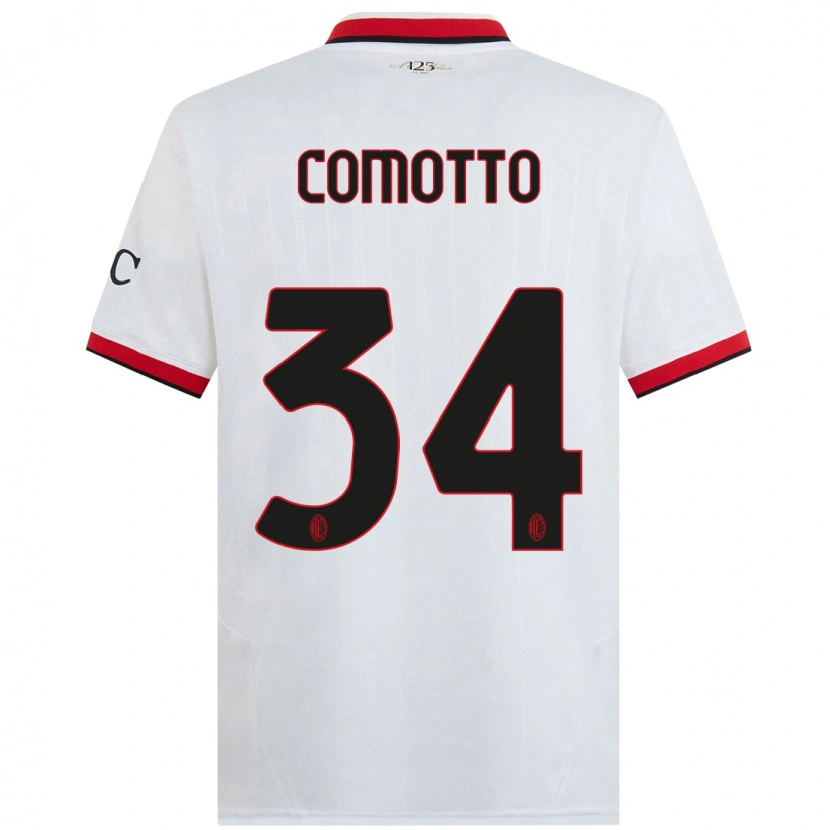 Danxen Herren Christian Comotto #34 Weiß Schwarz Rot Auswärtstrikot Trikot 2024/25 T-Shirt Schweiz