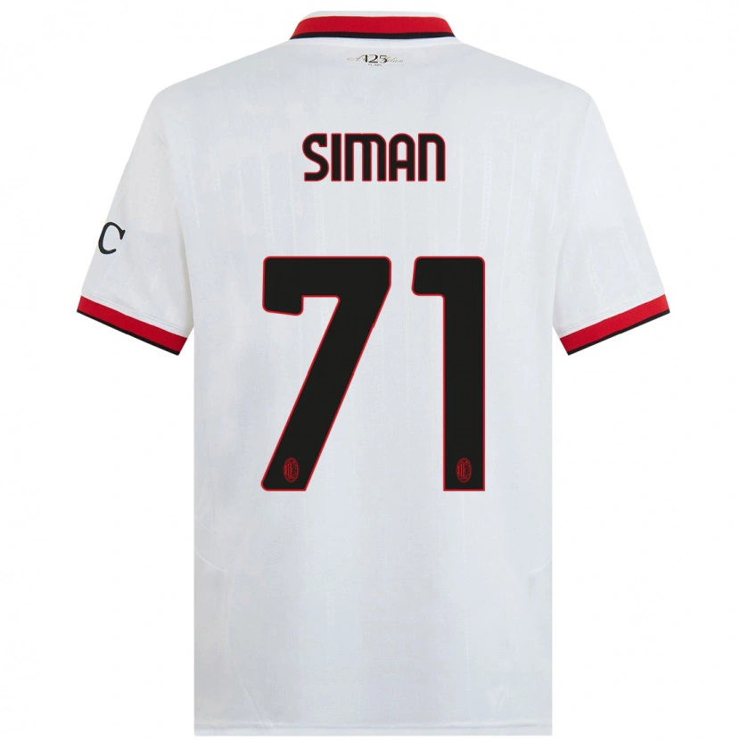 Danxen Herren Alexandru Șiman #71 Weiß Schwarz Rot Auswärtstrikot Trikot 2024/25 T-Shirt Schweiz