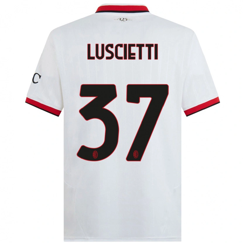 Danxen Herren Abebe Luscietti #37 Weiß Schwarz Rot Auswärtstrikot Trikot 2024/25 T-Shirt Schweiz