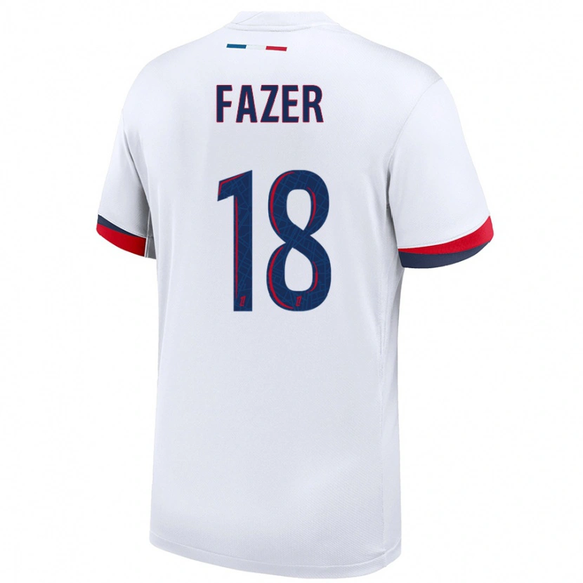 Danxen Herren Laurina Fazer #18 Weiß Blau Rot Auswärtstrikot Trikot 2024/25 T-Shirt Schweiz