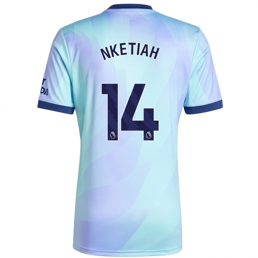 Danxen Herren Eddie Nketiah #14 Aquamarin Ausweichtrikot Trikot 2024/25 T-Shirt Schweiz