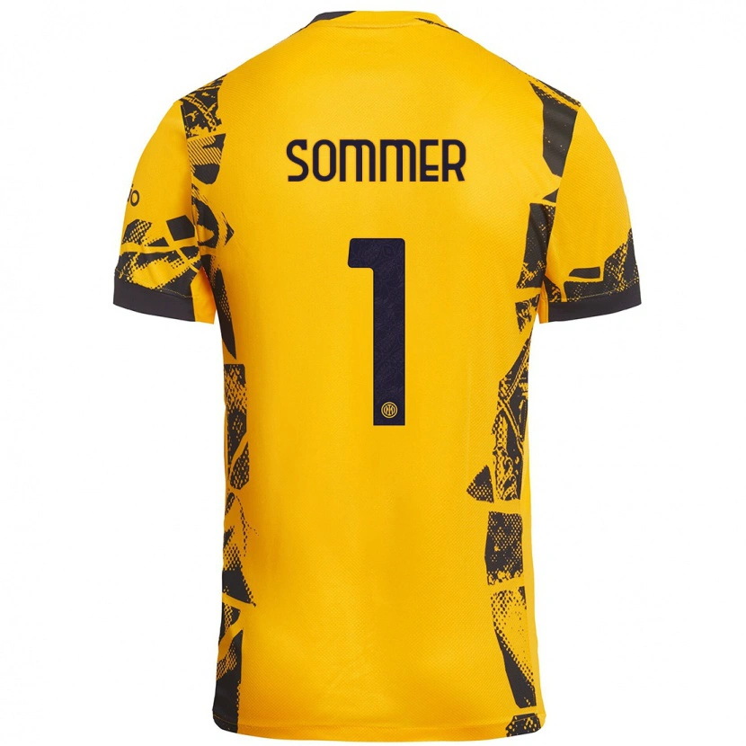 Danxen Herren Yann Sommer #1 Gold Schwarz Ausweichtrikot Trikot 2024/25 T-Shirt Schweiz