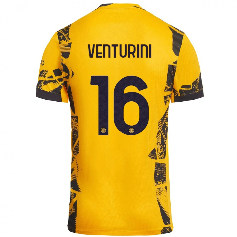 Danxen Herren Matteo Venturini #16 Gold Schwarz Ausweichtrikot Trikot 2024/25 T-Shirt Schweiz