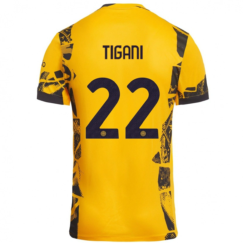 Danxen Herren Edoardo Tigani #22 Gold Schwarz Ausweichtrikot Trikot 2024/25 T-Shirt Schweiz