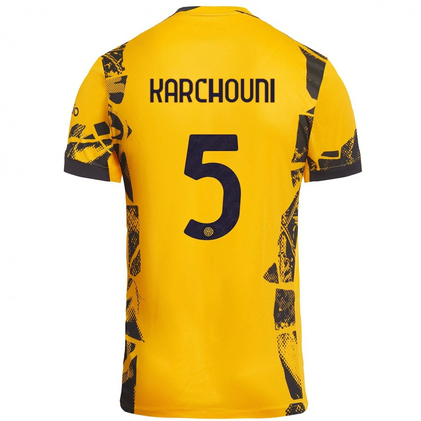 Danxen Herren Ghoutia Karchouni #5 Gold Schwarz Ausweichtrikot Trikot 2024/25 T-Shirt Schweiz