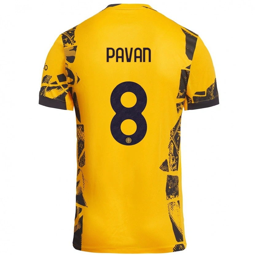 Danxen Herren Matilde Pavan #8 Gold Schwarz Ausweichtrikot Trikot 2024/25 T-Shirt Schweiz
