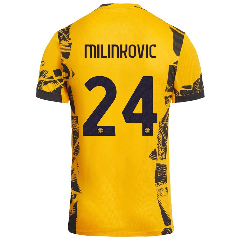 Danxen Herren Marija Milinković #24 Gold Schwarz Ausweichtrikot Trikot 2024/25 T-Shirt Schweiz